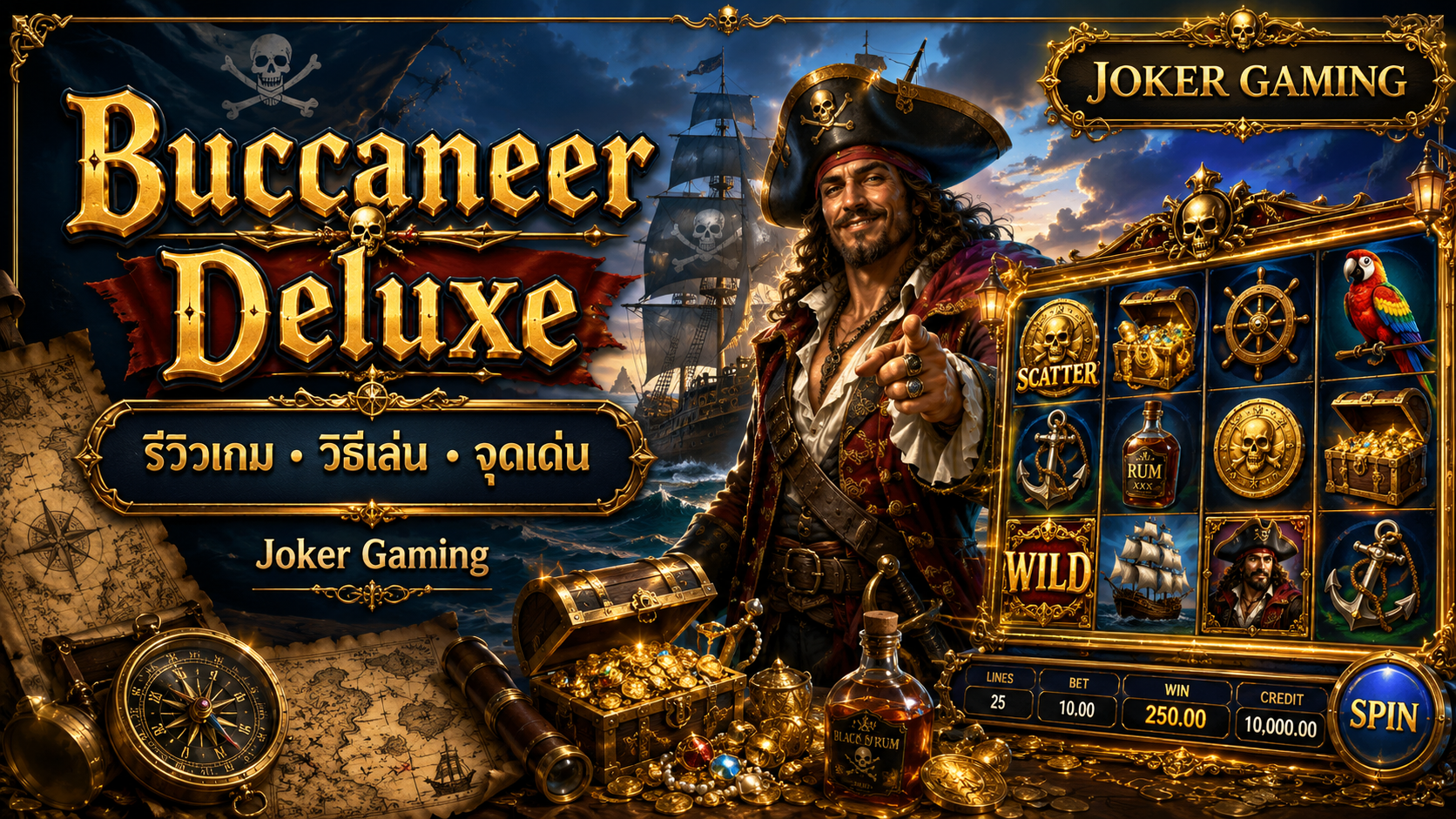 ภาพรีวิวเกม Buccaneer Deluxe บน Joker Gaming
