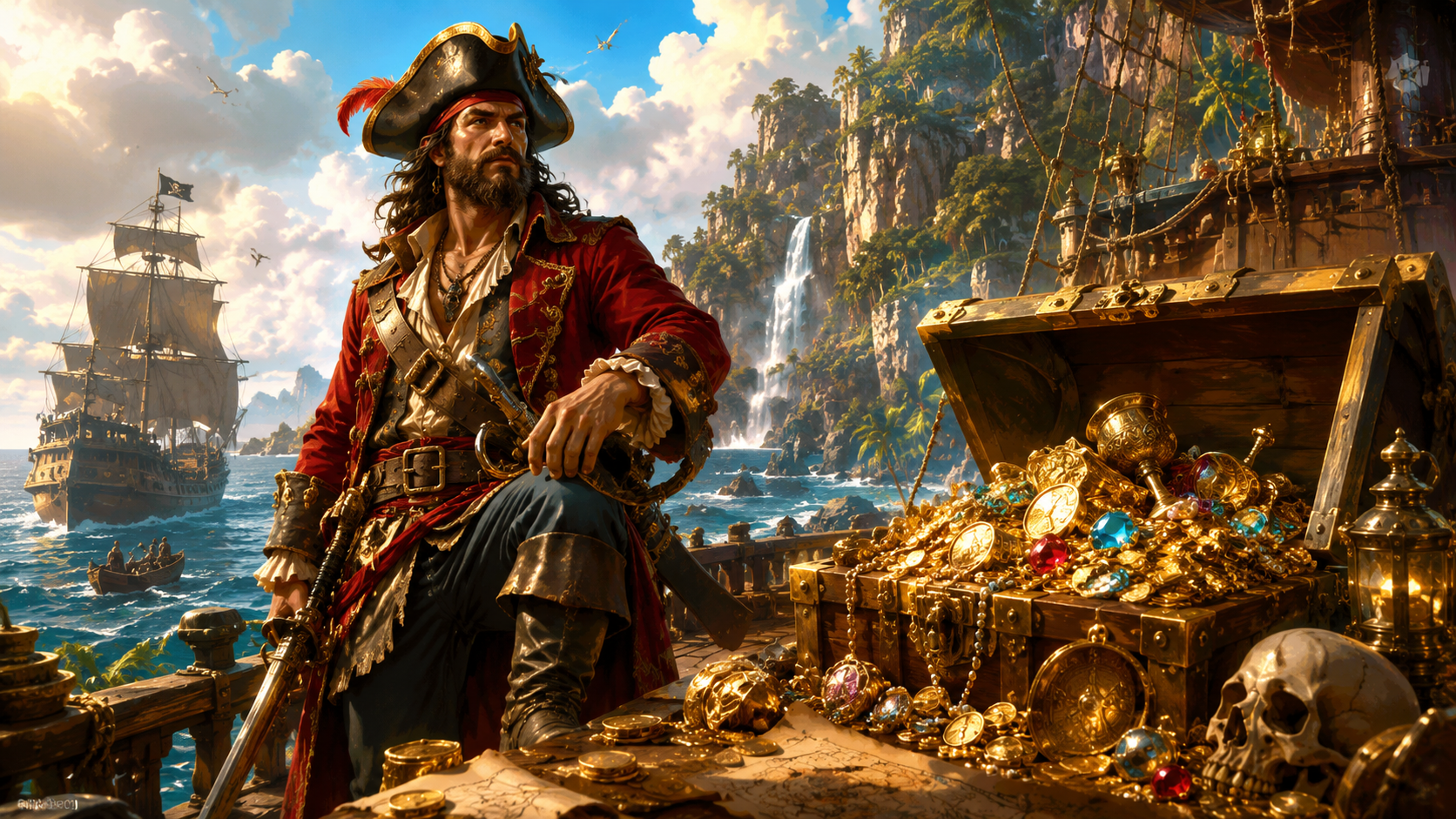 ภาพรีวิวเกม Captain's Treasure บน Joker Gaming
