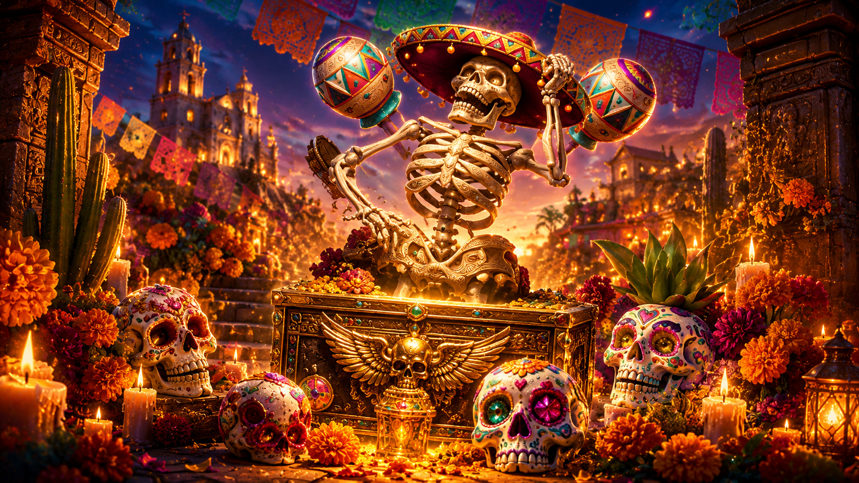 ภาพรีวิวเกม Dia De Los Muertos Deluxe บน Joker Gaming