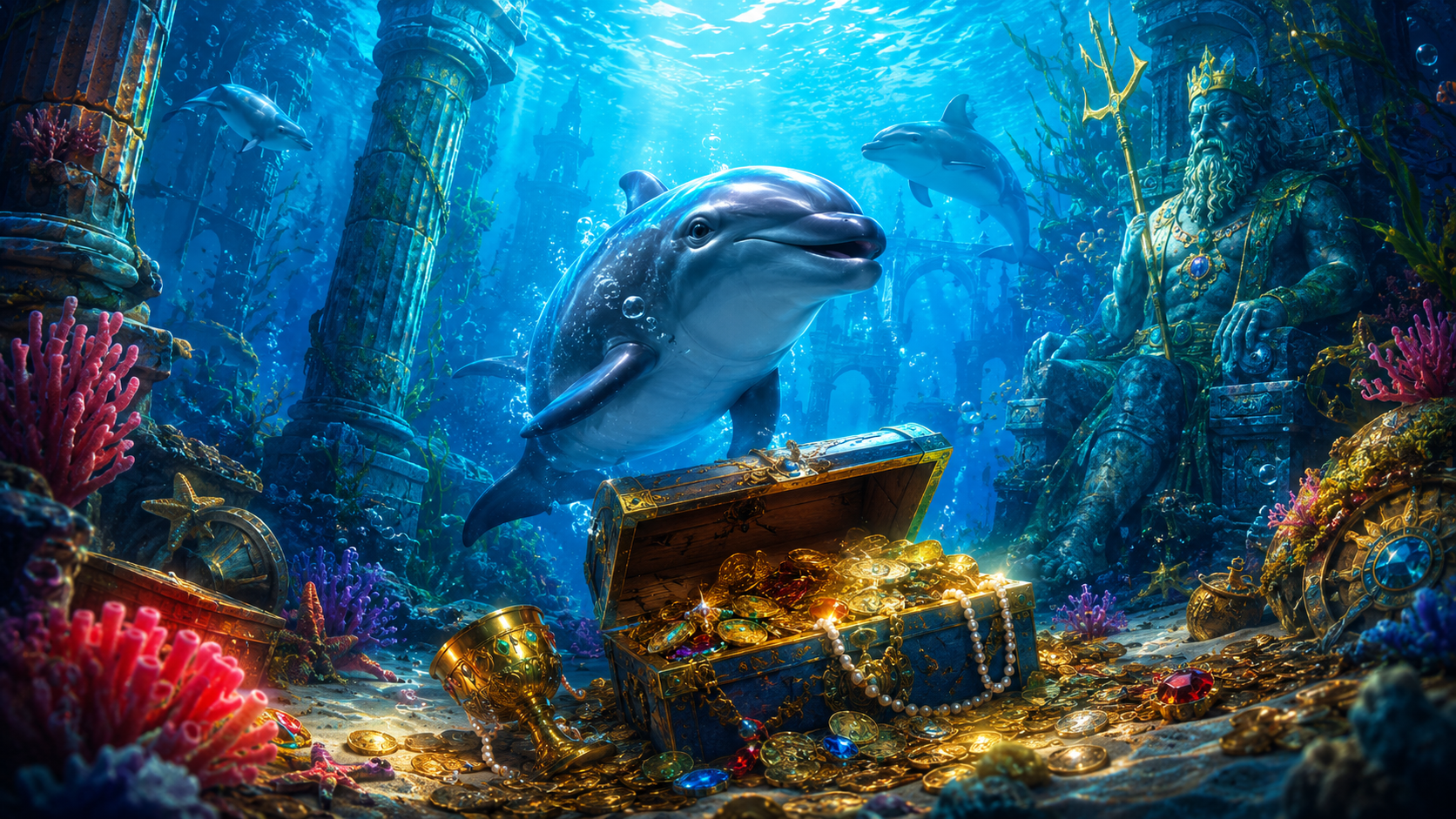 ภาพรีวิวเกม Dolphin Treasure บน Joker Gaming