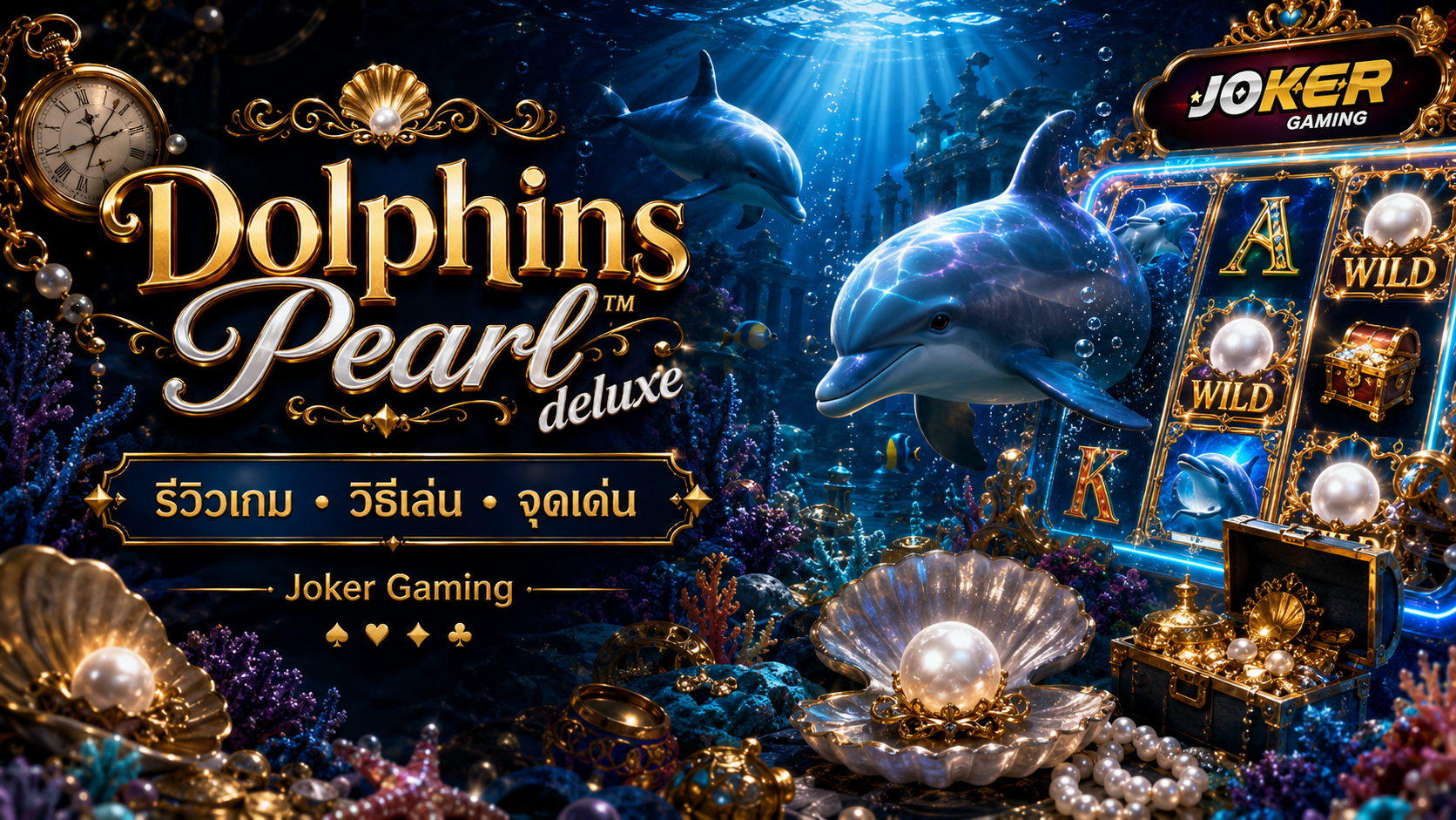 ภาพรีวิวเกม Dolphins Pearl Deluxe บน Joker Gaming