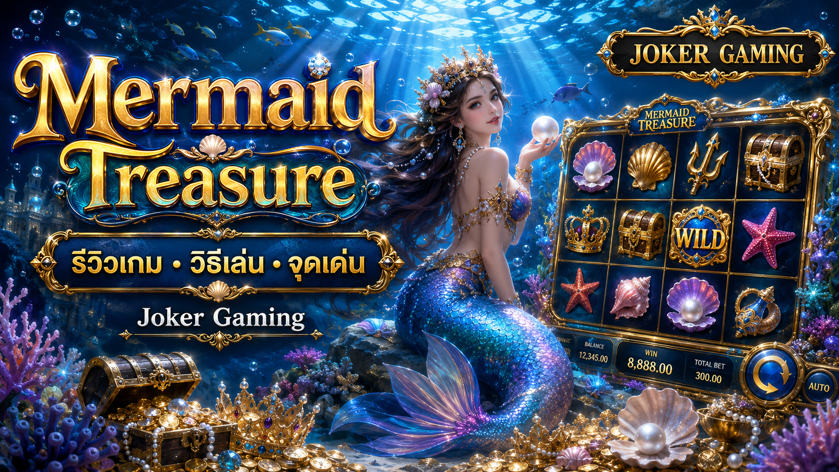 ภาพรีวิวเกม Mermaid Treasure บน Joker Gaming