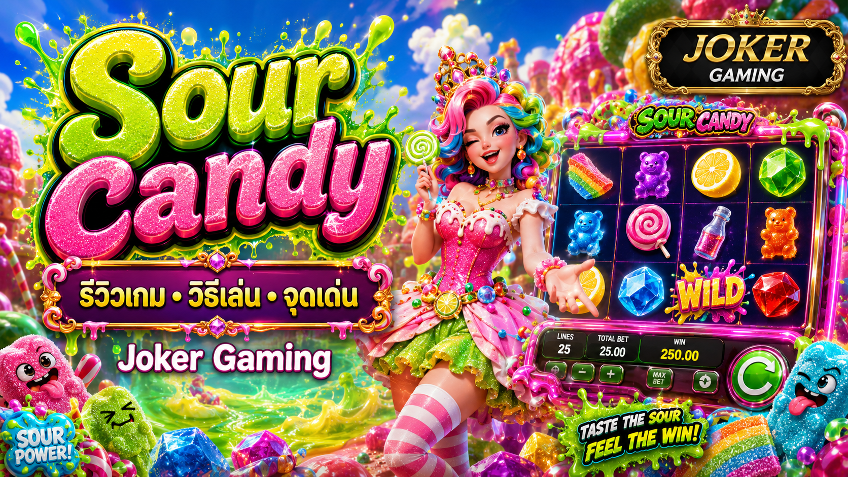 ภาพรีวิวเกม Sour Candy บน Joker Gaming